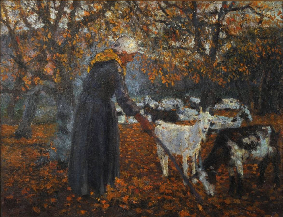 Últimas hojas o Cuidando las cabras, de Fernando Fader, circa 1926. Óleo sobre tela, 111 x 182 cm